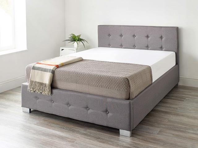 Lola Grey Fabric Ottoman Bed - Single on Productcaster.