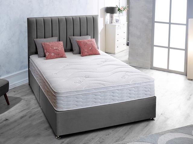 Highgrove Beds Divan Bed Mere Deluxe - Small Single, Soft, Pocket Spring, Natural on Productcaster.