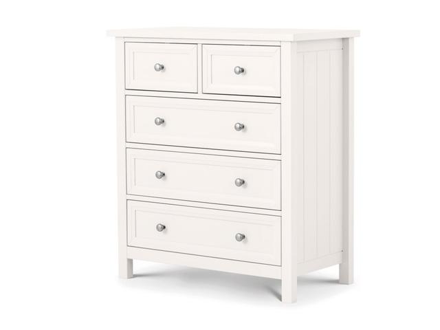 Bellatrix Surf White 3 and 2 Drawer Chest of Drawers - Standard on Productcaster.