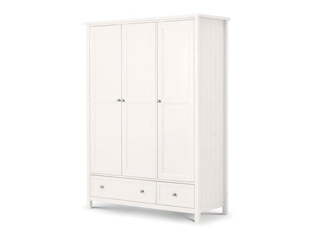 Bellatrix Surf White 3 Door Combination Wardrobe - Standard on Productcaster.