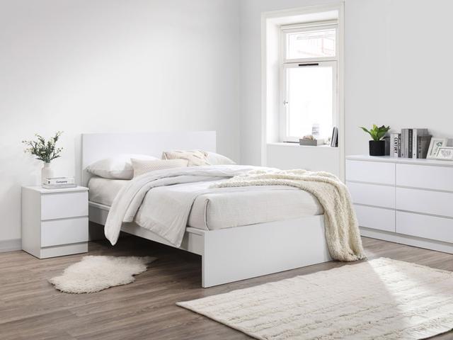 Sintra White Wooden Bed Frame - Double on Productcaster.