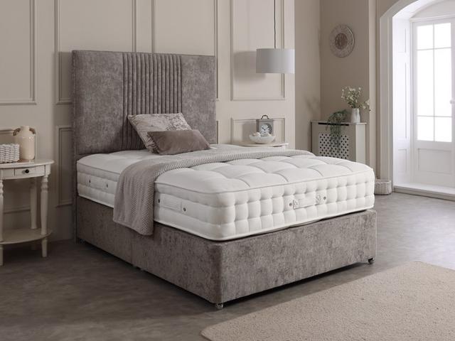 Lewis And Jones Divan Bed Lealholm - King Size, Medium, Pocket Spring, Natural on Productcaster.