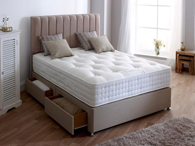 Highgrove Beds Divan Bed Grange Ortho Natural 1000 - Small Single, Medium Firm, Pocket Spring, Natural on Productcaster.