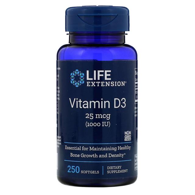 Life Extension, Vitamin D3, 25 mcg (1,000 IU), 250 Softgels on Productcaster.