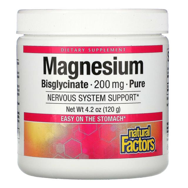 Natural Factors, Magnesium Bisglycinate, Pure, 200 mg, 4.2 oz (120 g) on Productcaster.