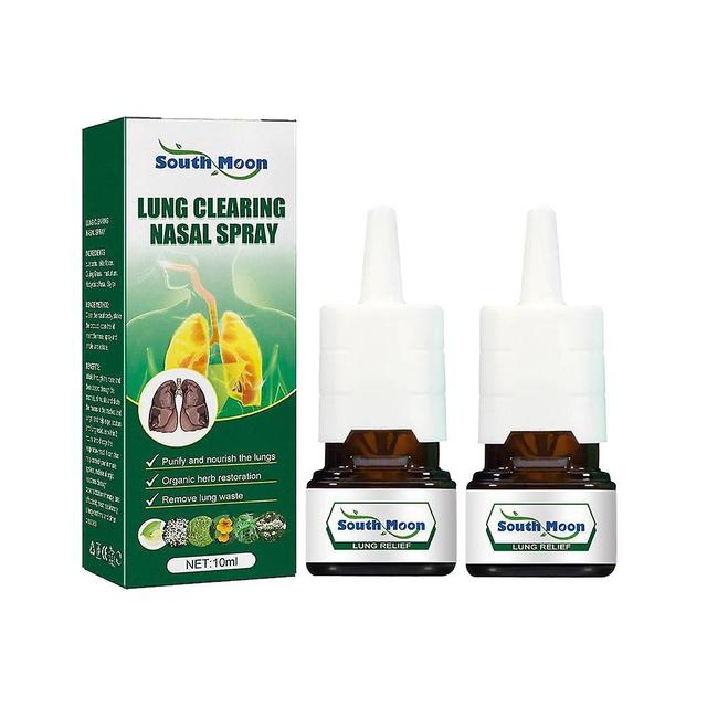 Szbght 2pcs Organic Herbal Lung Cleanse Repair Nasal Spray For Smokers Clear Nasal Congestion on Productcaster.