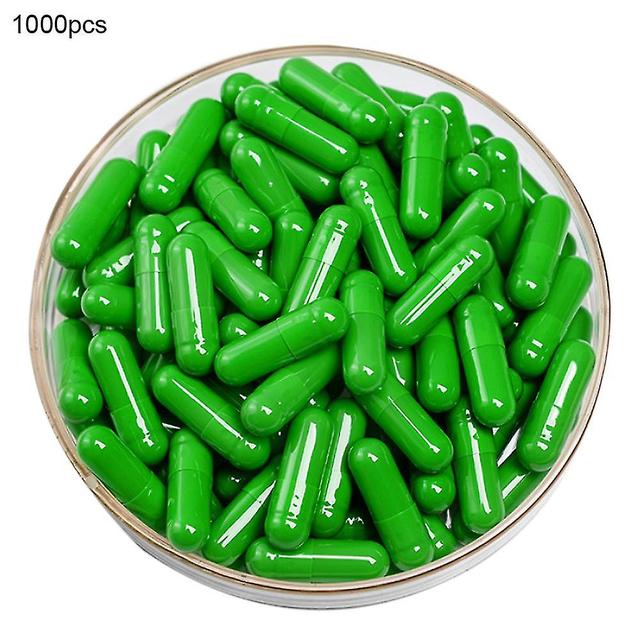 1000pcs Transparent Hollow Gelatin Empty Separated Medical Powder Capsule Shells White Green on Productcaster.