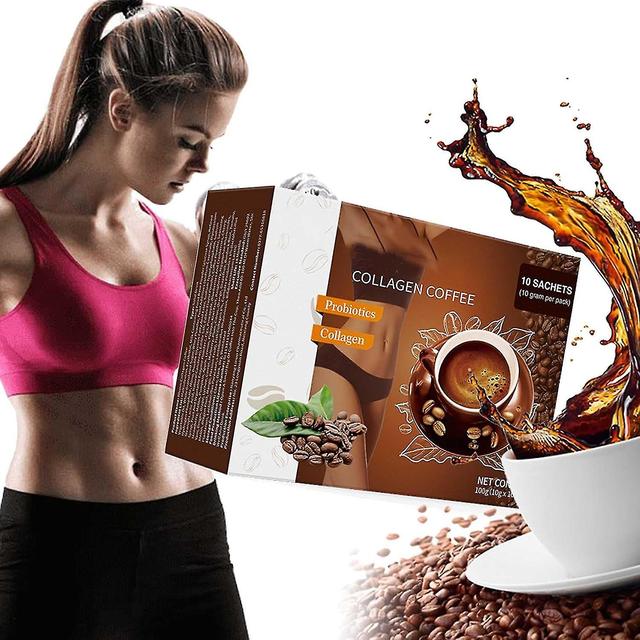 Collagen Coffee, Instant Collagen Coffee Powder Supports Energy & Weight Management, High Protein Collagen Coffee Mix Boost Metabolism 1 Box - 10pcs on Productcaster.