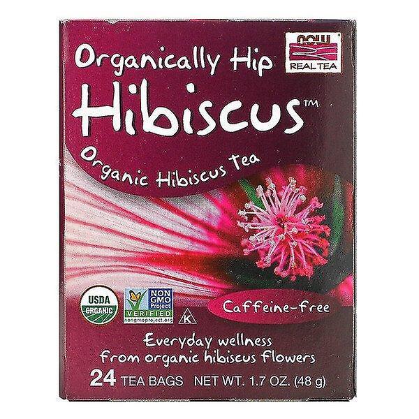 Now Foods, Biologische Echte Thee, Biologisch Hip Hibiscus, Cafeïnevrij, 24 Theezakjes, 48 gram on Productcaster.