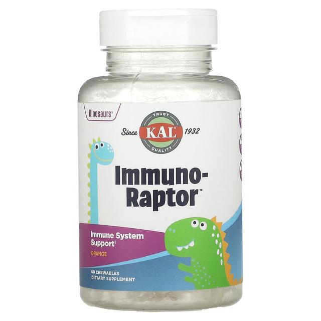 KAL, Dinosaurs, Immuno-Raptor, Orange, 60 Chewables on Productcaster.