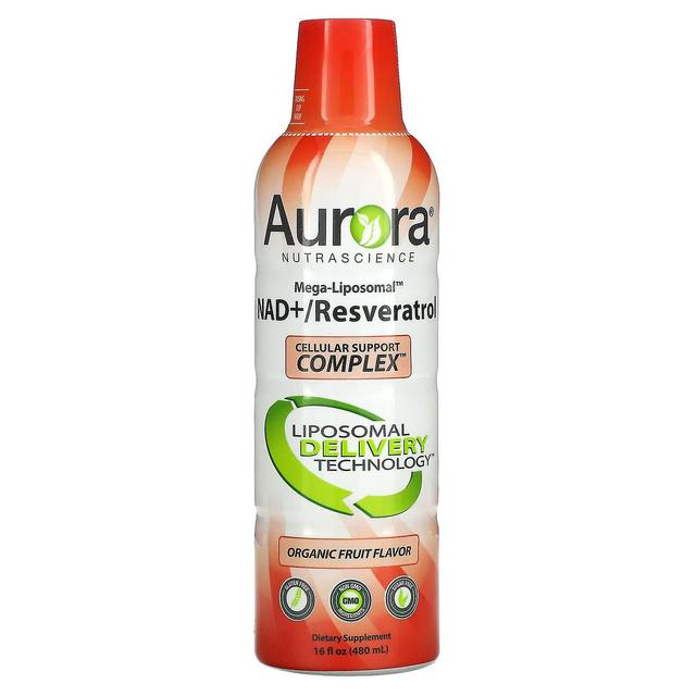 Aurora Nutrascience, Mega-Liposomal NAD+/Resveratrol, luomuhedelmät, 16 fl oz (480 ml) on Productcaster.