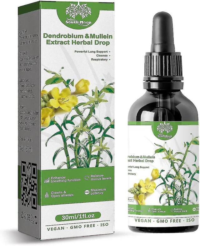 2023 New South Moon Herbal Lung Health Essence - Dendrobium &; Mullein Extract Herbal Drop 30 ml/1 fl.oz (1 pack) 5-pack on Productcaster.