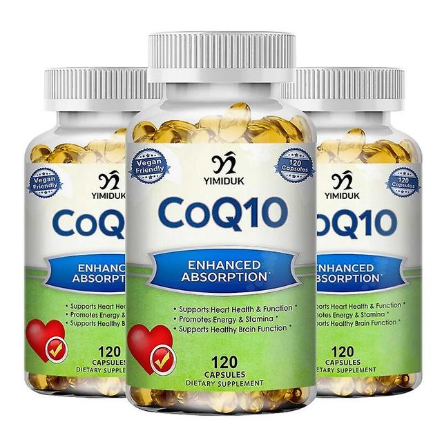 Eccpp High Absorption Coenzyme Q10 Coq10 Soft Capsules Heart Health & Energy Production Cardiovascular And Cholesterol Health 3 Bottles 120 pcs on Productcaster.