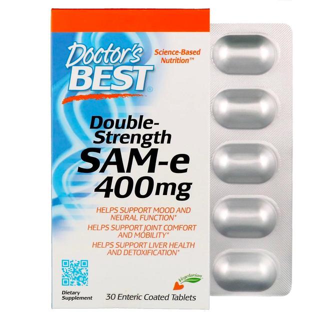 Doctor's Best Lægens bedste, SAM-e, Dobbeltstyrke, 400 mg, 30 enterisk overtrukne tabletter on Productcaster.