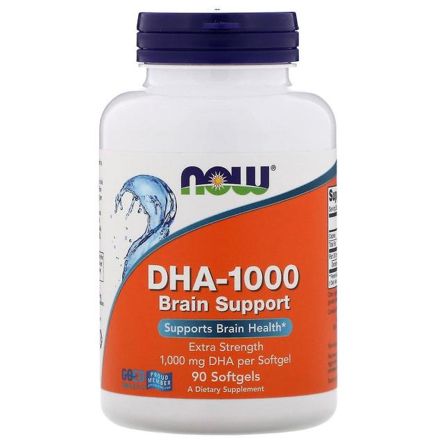 NOW Foods Agora Alimentos, DHA-1000 Brain Support, Força Extra, 1.000 mg, 90 Cápsulas Gelatinosas on Productcaster.