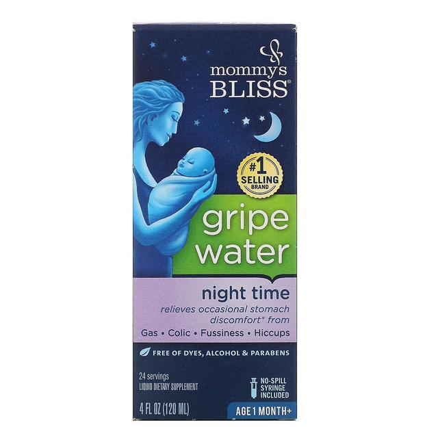 Mommy's Bliss Mami's Bliss, Noche, Agua de Gripe, 1 Mes+, 4 fl oz (120 ml) on Productcaster.