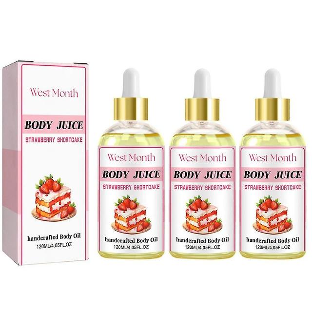 Mike 1-3PCS Wildplus Body Juice Oil Strawberry Shortcake, Handcrafted Body Oil for Women on Productcaster.