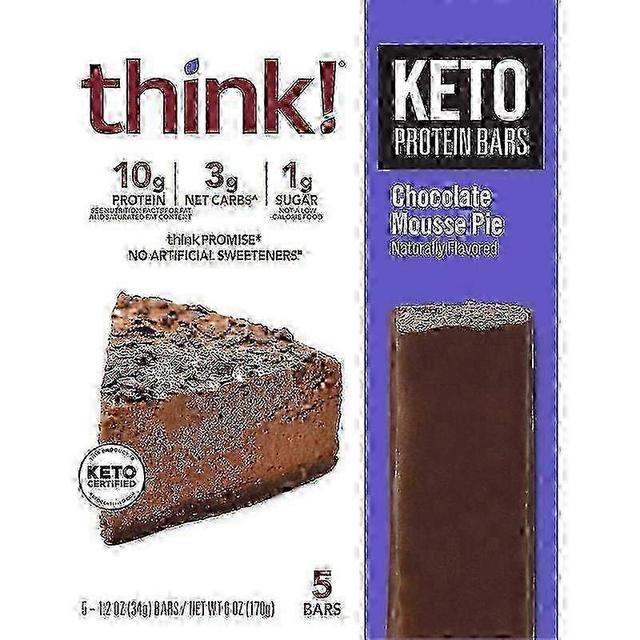 Think Thin Tenke! keto-barer med høyt proteininnhold, sjokolademoussepai, 5 ea on Productcaster.