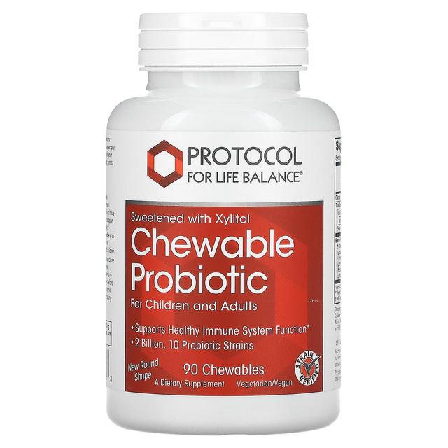 Protocol for Life Balance, Chewable Probiotic, For Children and Adults, 2 Billion, 90 Chewables on Productcaster.