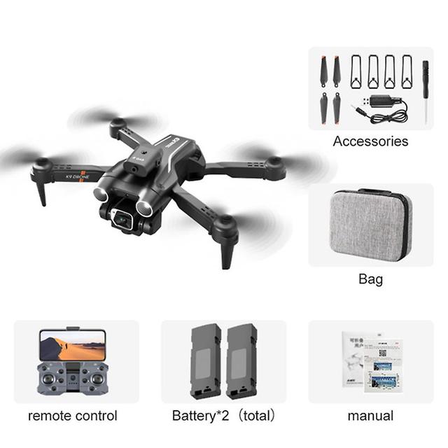 Foldable Hovering Camera-drones 90adjustables Lens Quadcopters Toys For Kids Adults Beginners Black on Productcaster.