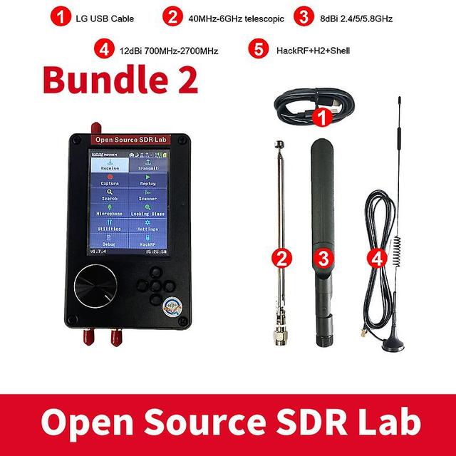 Bimirth New Assembled Hackrf Portapack H2 Hackrf One 1mhz To 6ghz Sdr With Mayhem 1.8.0 Firmware Flashed Bundle 2 on Productcaster.