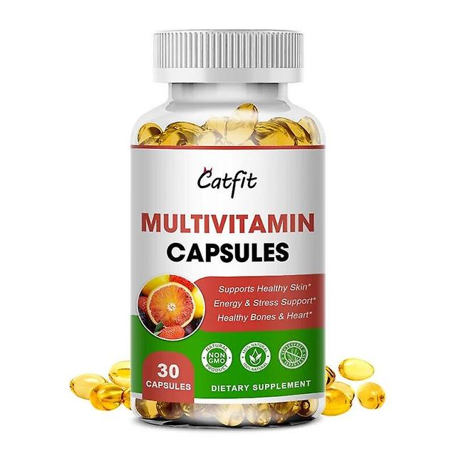 Catfit 5in1 Compound Vitamin Capsule Vitamin A B6 B12 Vc Ve Anti-alopecia Skin Relieve Mental Stress Health Care Daily Vitaminhuamade Huamade 30pcs on Productcaster.