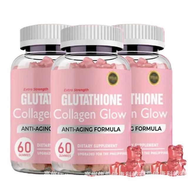 3Bottles Glutathione, collagen, glowing, anti-aging, skincare, shaping, antioxidant gummies on Productcaster.