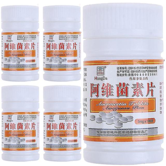 5PCS Avermectin tabletter Orale anthelmintiske kvaler Parasitter Nematode 100 tabletter / flaske -LCL-xdd on Productcaster.