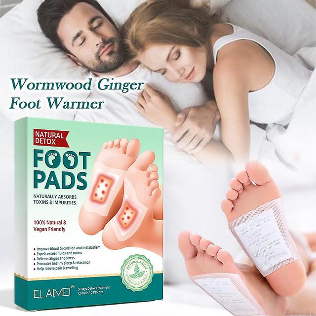 10pcs Foot Pads Wormwood Extract Health Care Detox Improve Sleep Relax Patch on Productcaster.