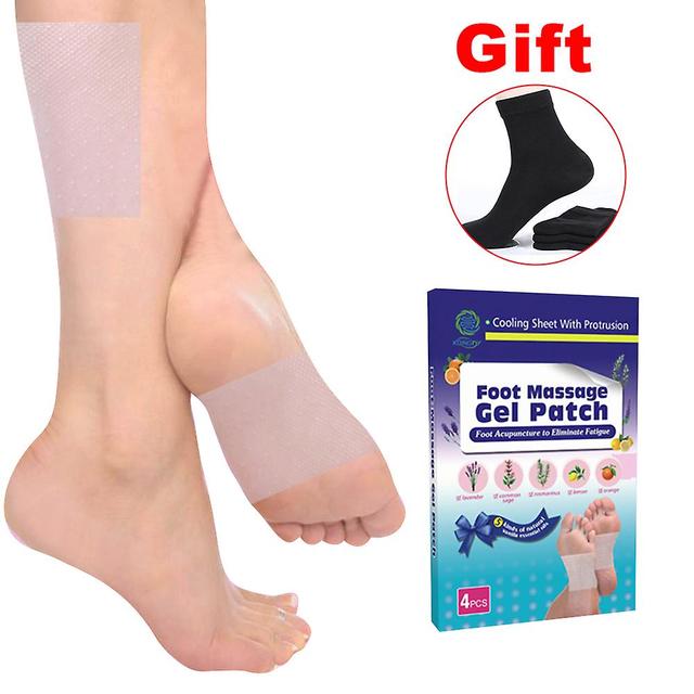 Bimirth Buy 1 Get 1 Pair Sock 4 Pieces Relieve Foot Fatigue Gel Massage Foot Patches For Eliminate Leg Edema Acupoint Stickers on Productcaster.