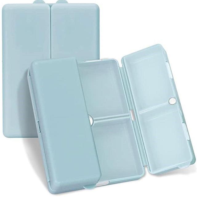 7 Compartments Portable Travel Pills Box, Magnetic Pills Organizer Blue on Productcaster.