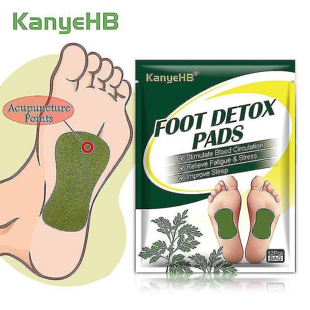 christina show 12pcs = 1bag Detox Foot Yes Wormwood Extract Health Care Patch Promote Blood Circulation Relief F on Productcaster.