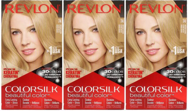 3 x Revlon Colorsilk Permanent Hair Colour - 74/7N Medium Blonde on Productcaster.