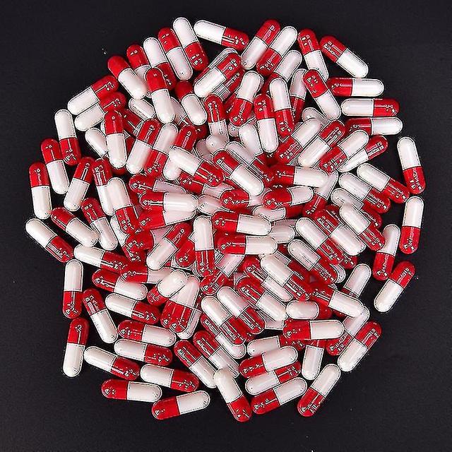 1000pcs Multicolor Empty Gelatin Capsules Pill Vcaps Gel Halal Separated Box-qhhk28 White-Red on Productcaster.