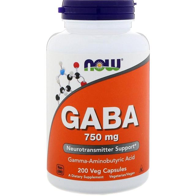 NOW Foods Nu Foods, GABA, 750 mg, 200 Vegetarisch Capsules on Productcaster.