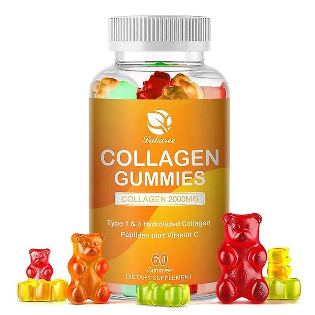 Visgaler Collagen Gummies With Biotin VitaminC Hair Growth Skin Care Nail Health Collagen Protein Supplement Kassel Collagen Hair 60PCS on Productcaster.