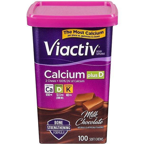 Viactiv calcium + vitamin d3 supplement milk chocolate flavor soft chews, 100 chews on Productcaster.