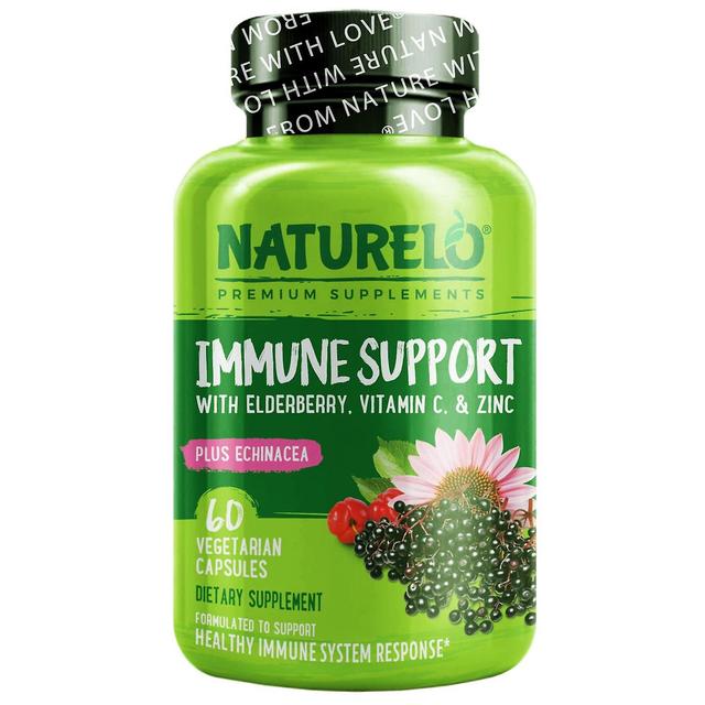 NATURELO, Supporto immunitario con Sambuco, Vitamina C e Zinco più Echinacea, 60 Capsule Vegetariane on Productcaster.