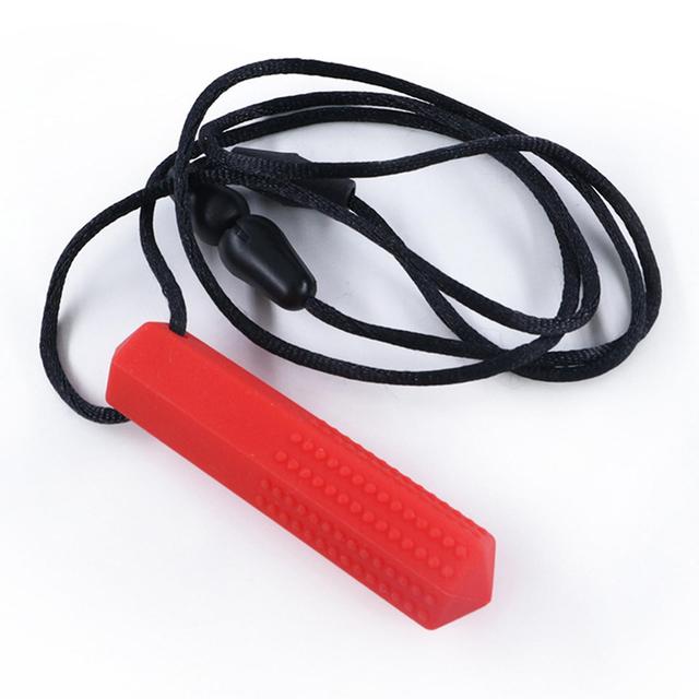 2023 New Upgraded Sensory Chew Necklace Reduces Chewing Biting Fidgeting for Kids Adult Chewers Red on Productcaster.