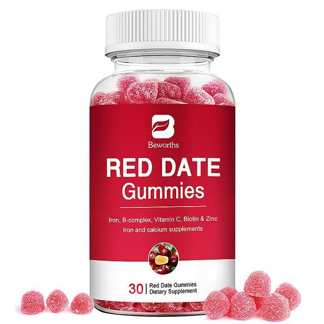 Huamade Red Date Gummies med vitamin C & zink & b komplex hjälper till att lindra trötthet Blodhälsa för vuxna och barn stöder energi 30pcs on Productcaster.