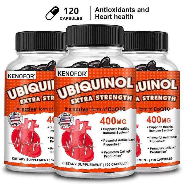 Vorallme Kenofor Ubiquinol Koenzým Q10 400 mg Mäkký gél pomáha podporovať vitalitu, podporuje zdravie ciev, nervov a svalov 120 count-3 bottle on Productcaster.