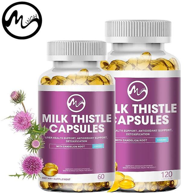 Visgaler Milk Thistle Capsules Detox Support Liver Healthy Antioxidant Mineral Supplement Improve Immun Dandelion Root For Adults 60 counts on Productcaster.