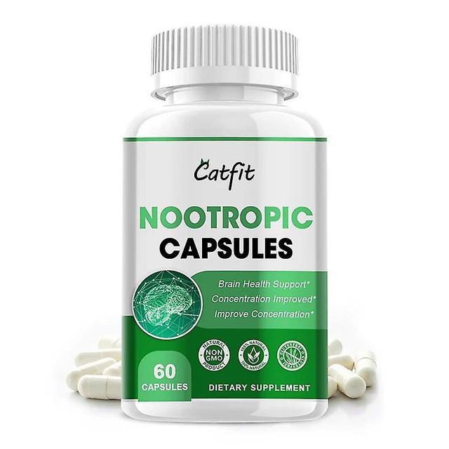 Catfit 60pcs Brain Nootropic Brain Care Pill Brain Booster Strengthen Memory &neural Response Vitamin B6 &l-tyrosine Brain Carehuamade Huamade on Productcaster.