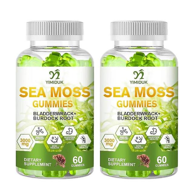 Visgaler Natural & Organic Sea Moss Extractive Gummies Anti-aging Detoxification Improving Immunity Seaweed Item 2 Bottles on Productcaster.