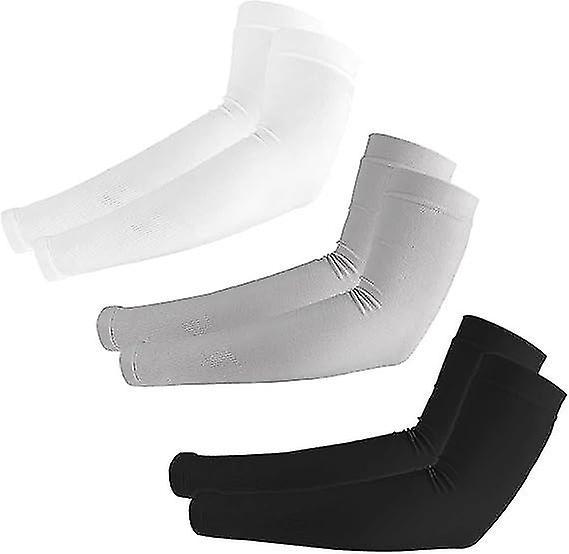 Dww-3 Paires Manchette Bras Homme, Manchettes De Bras Sport De Compression Unisexe Hommes Femmes Soie Glac Manche De Protection Solaire Lastique Respi on Productcaster.