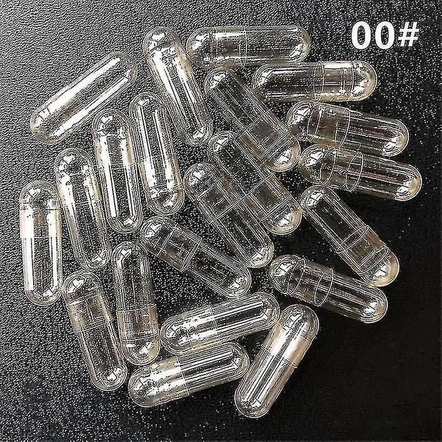 1000pcs Standard Size 00# 0# 1# Empty Capsules Gelatin Clear Capsules Hollow Hard Gelatin Transparen on Productcaster.