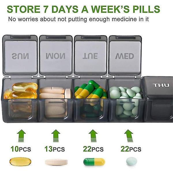 Hsmy XL Weekly Pill Organizer for Pills, Vitamins, and Fish Oil on Productcaster.