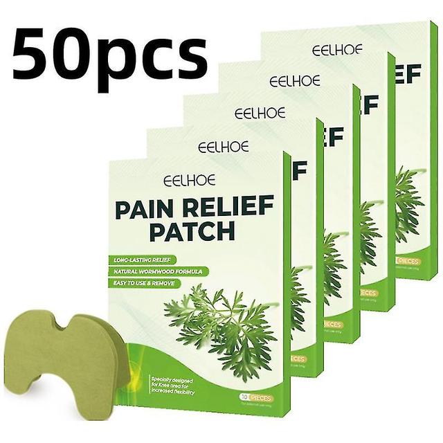 Electrical Muscle Stimulators 50pcs Self-heating Herbal Knee Patch Wormwood Knee Sticker Plaster Extract for Cartilage Pain Relief and Analgesic on Productcaster.