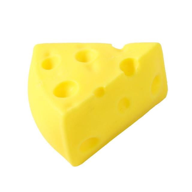 Chicmine Stress Relief Toy Good Detail Simulated Cheese Shape Resilient Soft Not Edible Instant Relaxation Anxiety Boredom Relief Squeeze Toy Yellow on Productcaster.