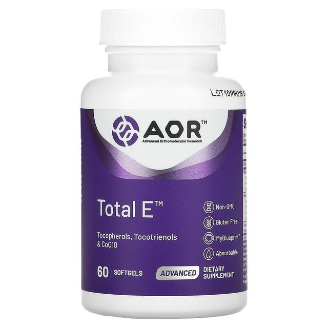 Advanced Orthomolecular Resear Pesquisa Ortomolecular Avançada AOR, Total E, 60 Cápsulas gelatinosas on Productcaster.